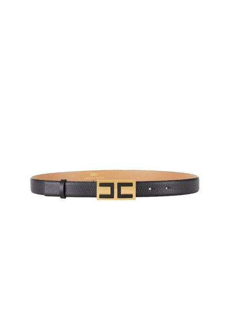 Leather belt with enamelled logo plaque ELISABETTA FRANCHI | CT02S46E2.110